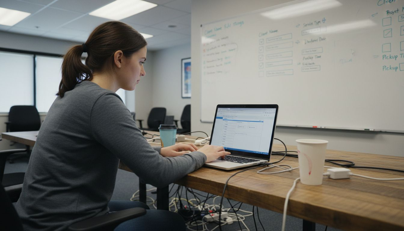 IT specialist customizing booking platform settings