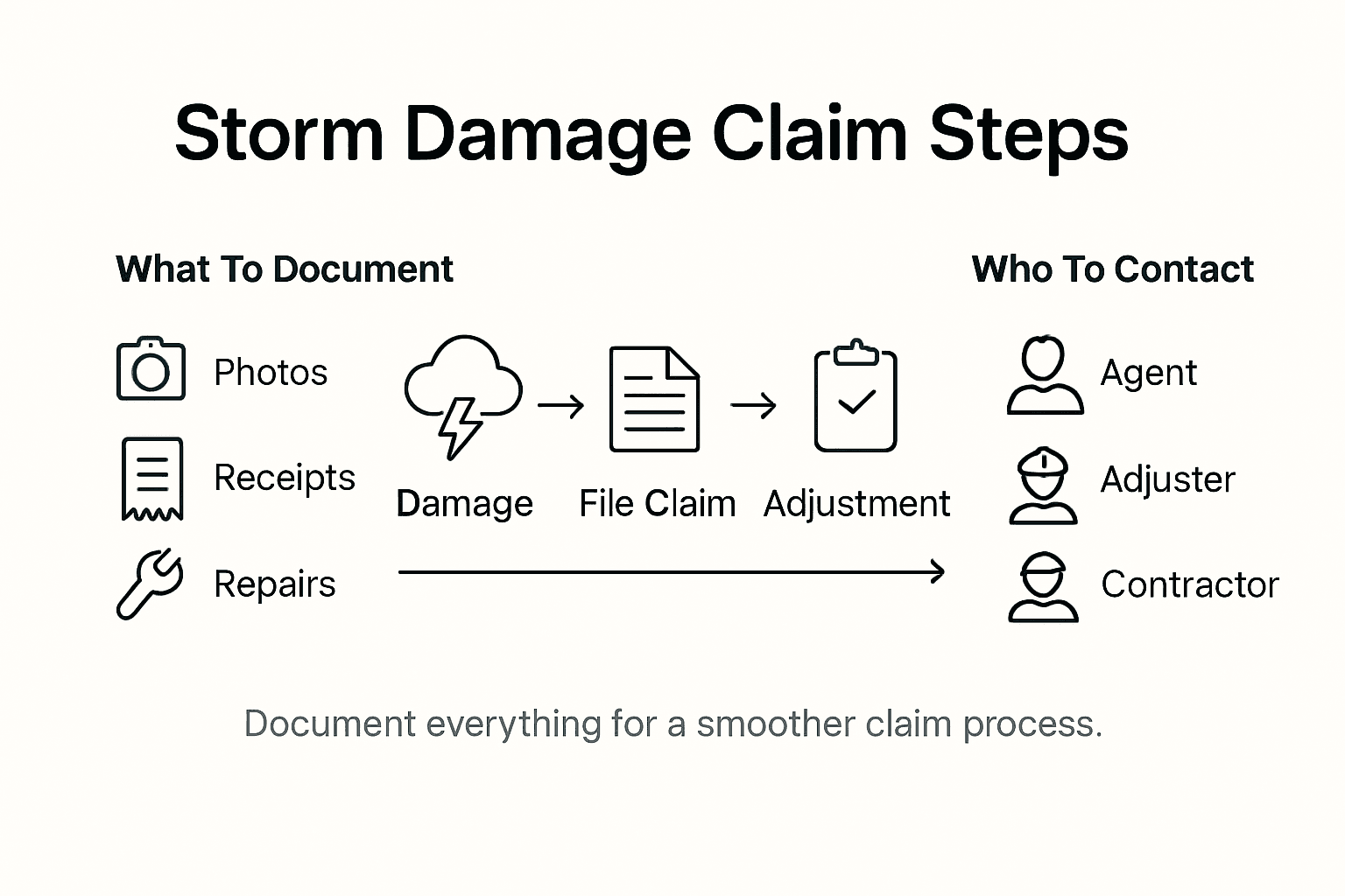 Infographic summarizes storm insurance claim process