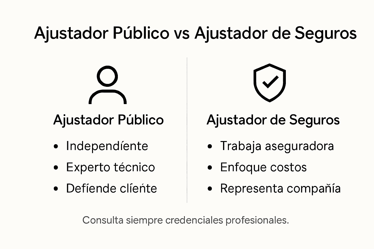 Infografía: principales diferencias entre perito de seguros y perito público