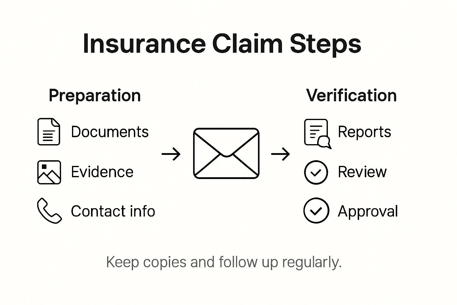 Infographic showing insurance claim process steps