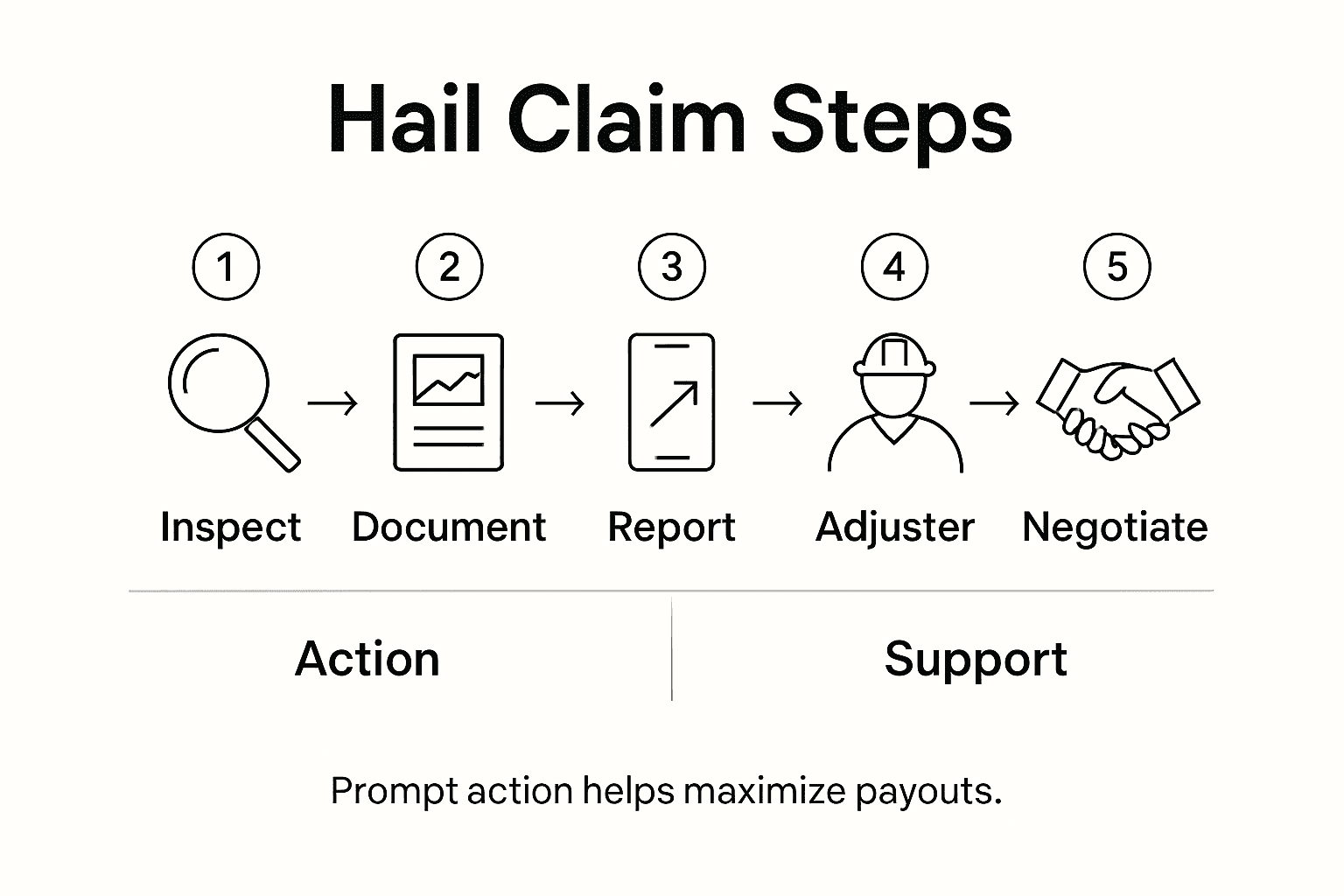 Infographic explaining hail claim process steps
