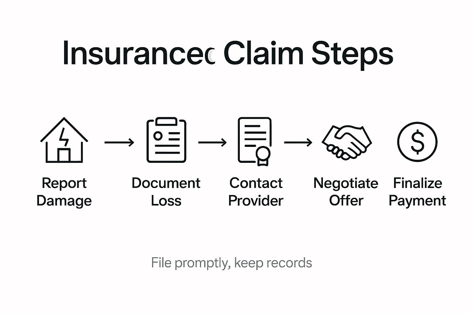 Infographic of insurance claim process steps