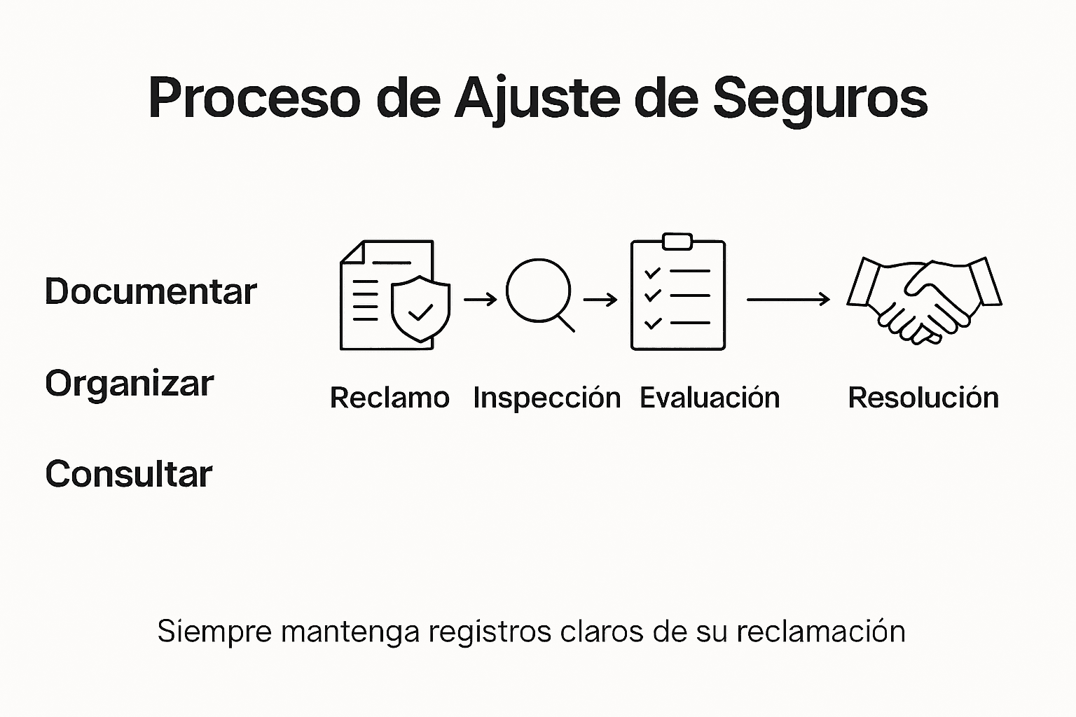 Guía visual sobre el proceso de gestión de seguros y recomendaciones prácticas