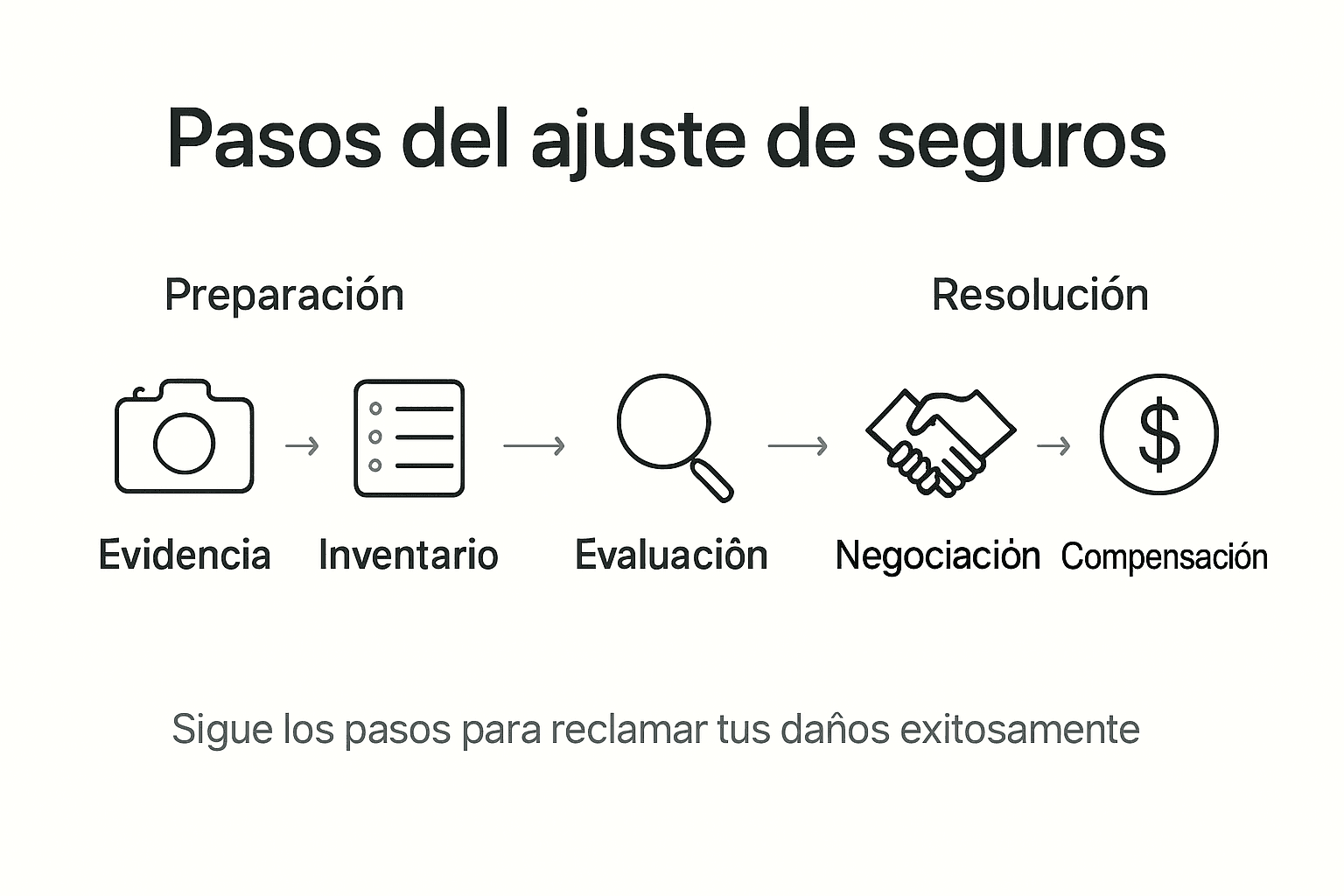 Guía visual sobre el proceso de gestión de siniestros en seguros