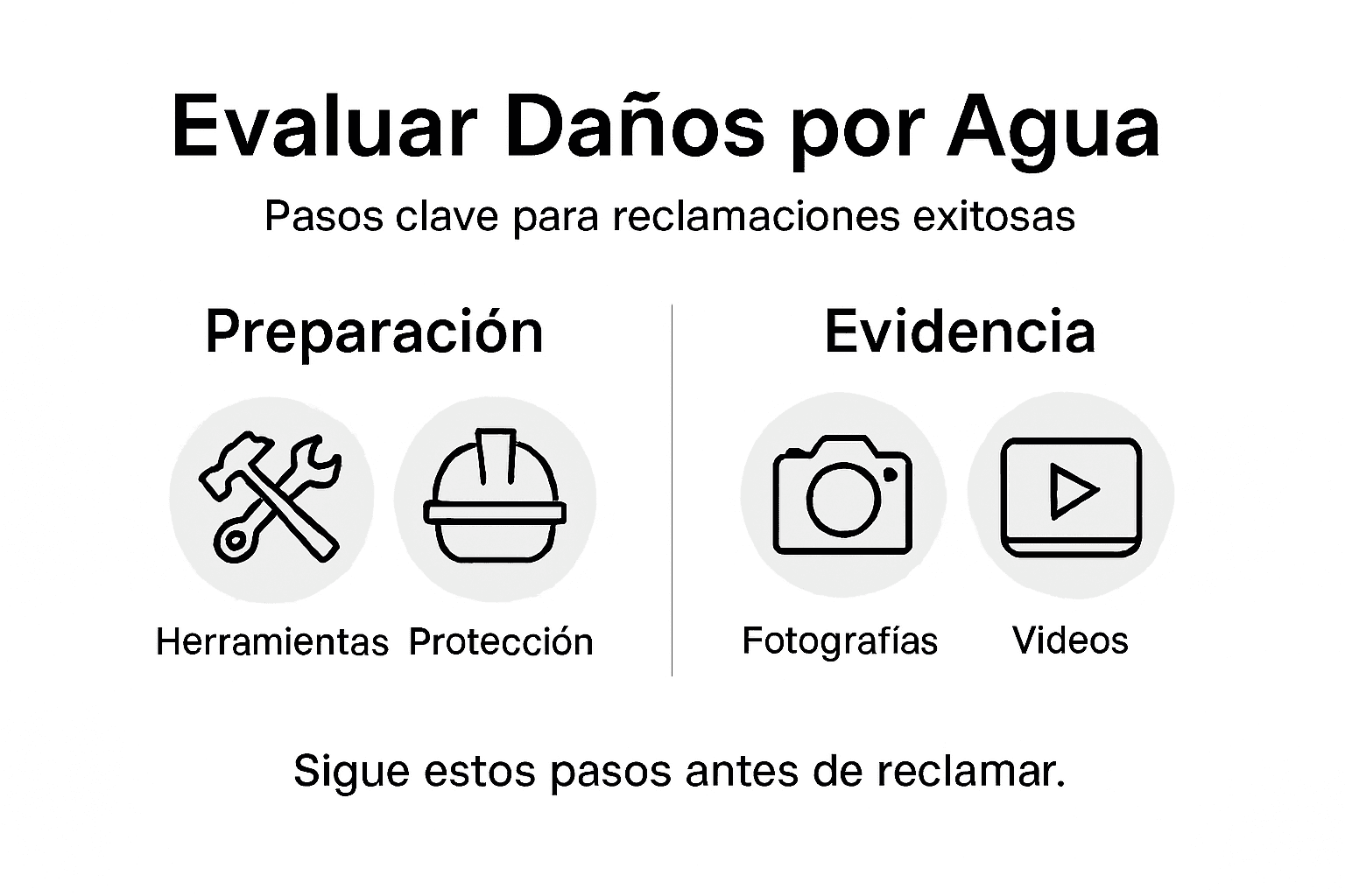 Infografía: pasos clave para valorar los daños causados por el agua