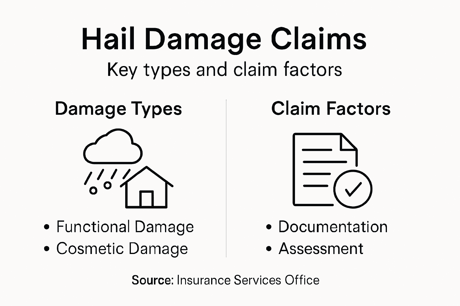 Infographic shows hail damage types and claims