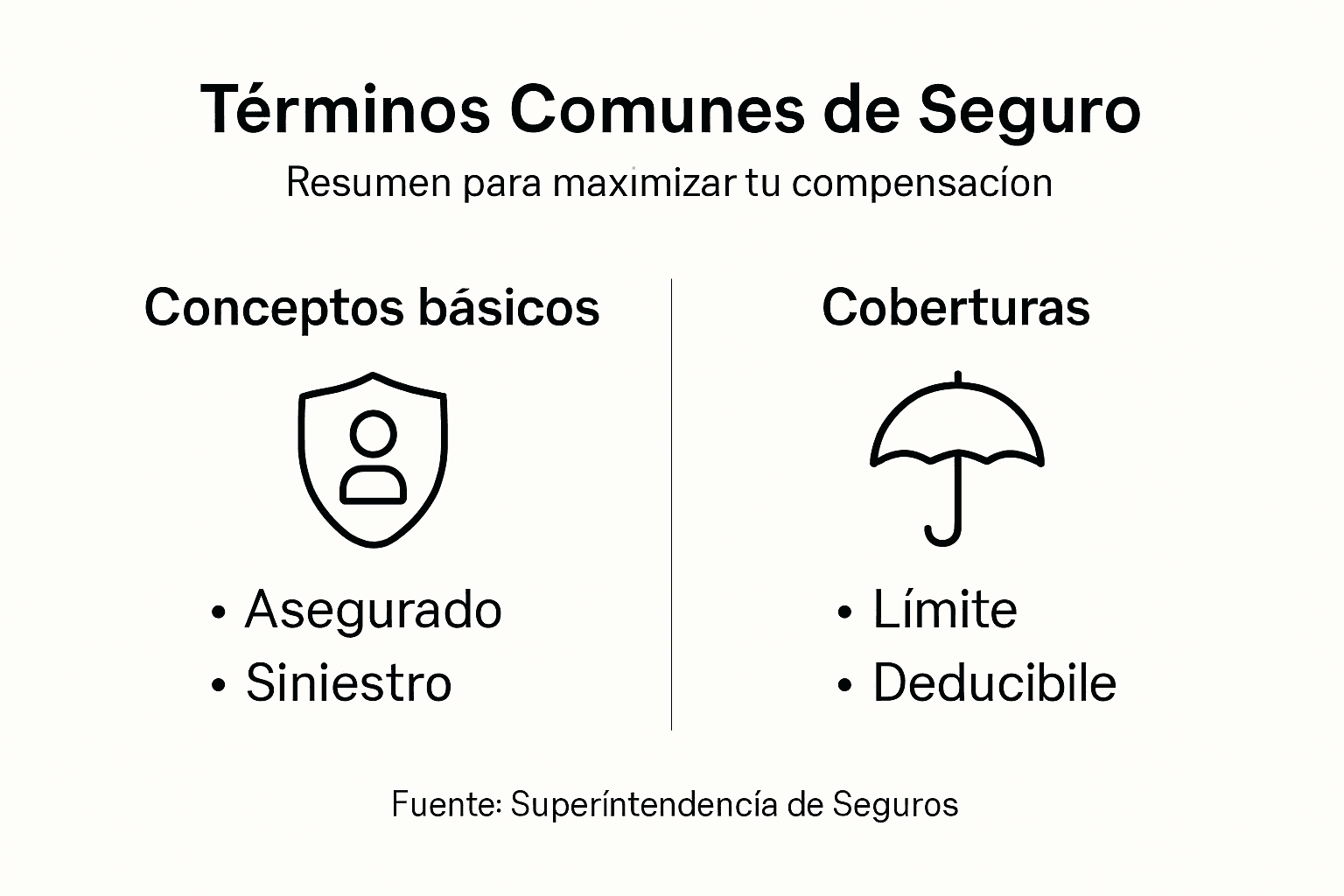 Guía visual con los conceptos más importantes de seguros