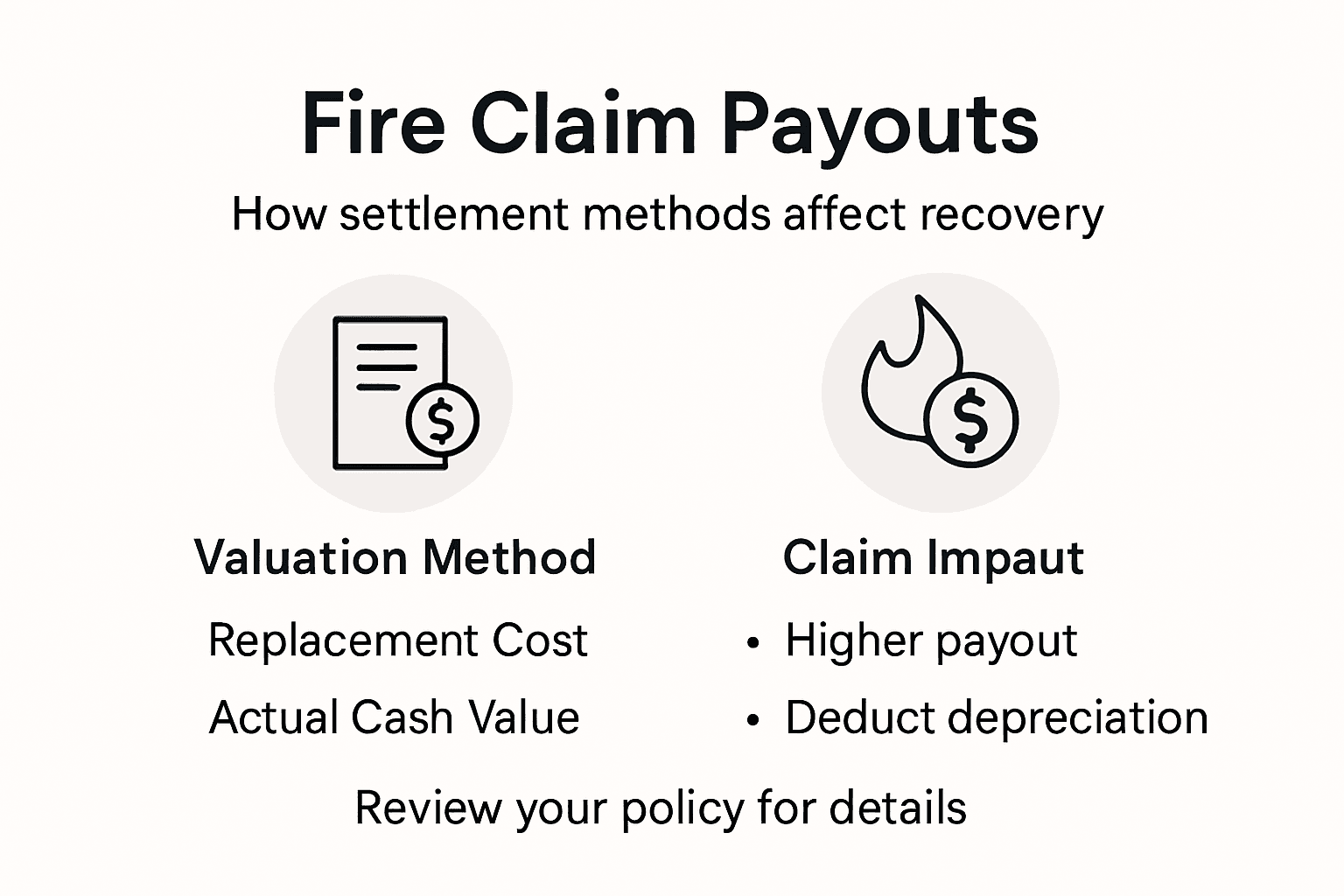 Infographic on fire claim settlement payout