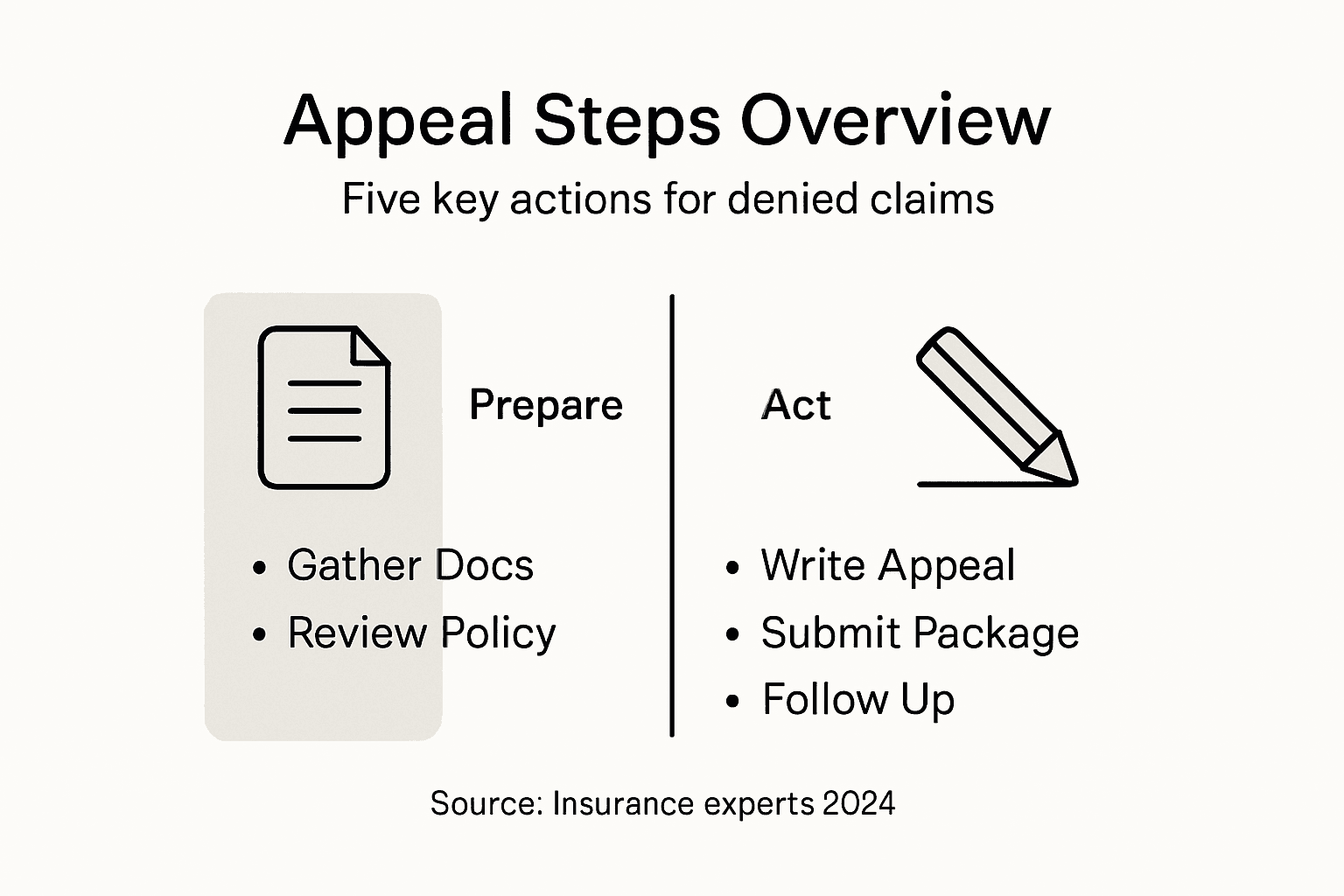 Infographic with insurance claim appeal steps