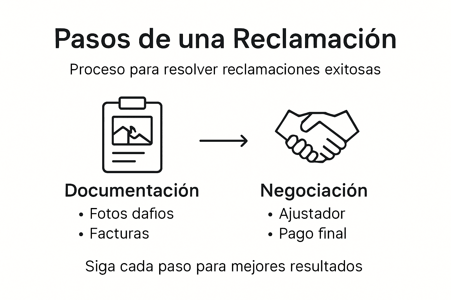 Infografía sobre las principales fases del proceso de reclamación