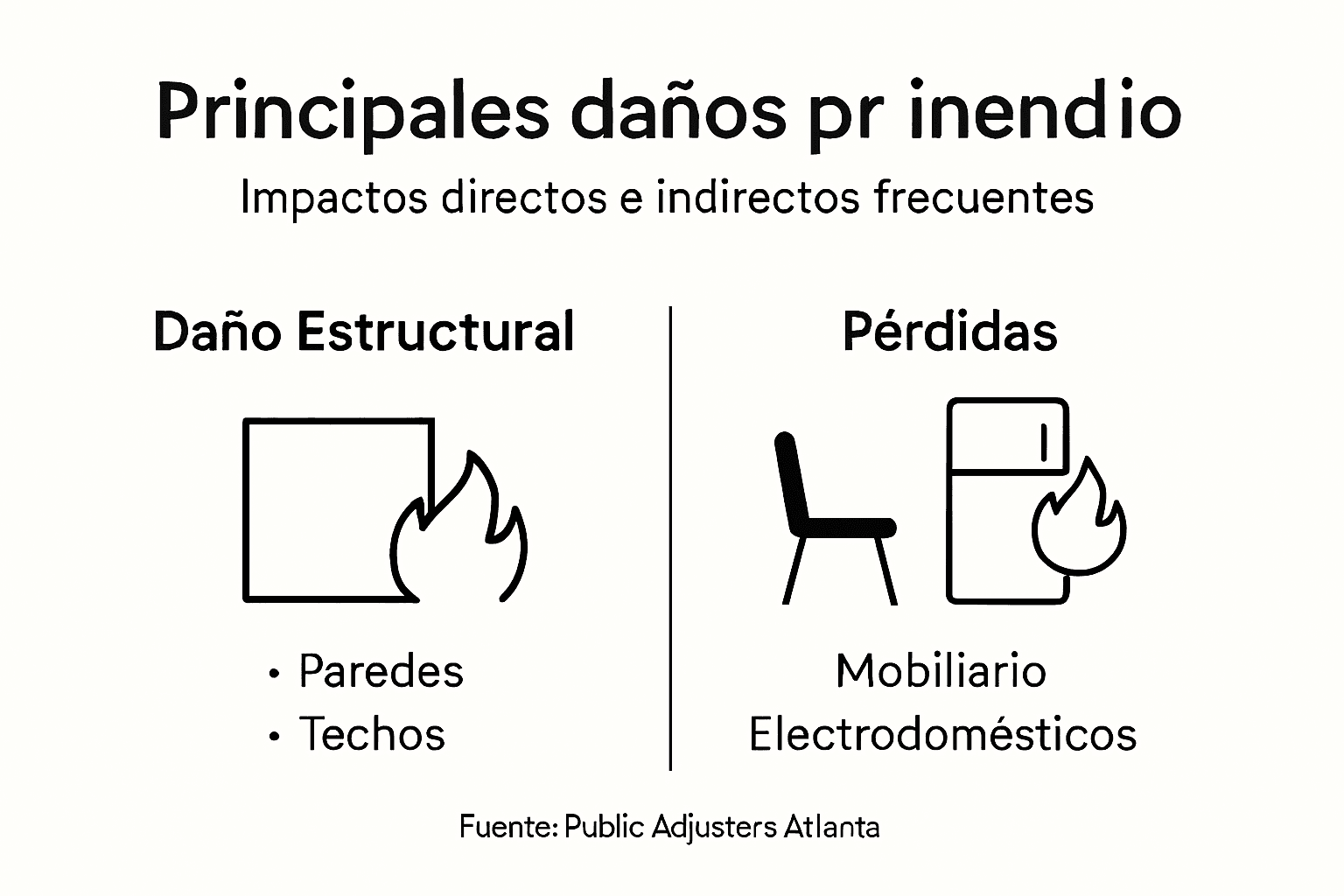 Infografía: principales daños causados por incendios