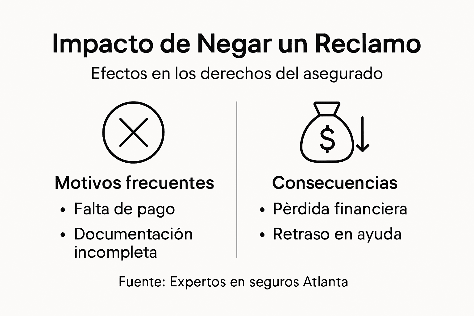 Infografía sobre las consecuencias de rechazar una solicitud de seguro