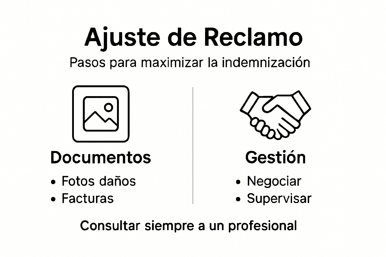 Infografía con los pasos esenciales para gestionar un reclamo de seguro