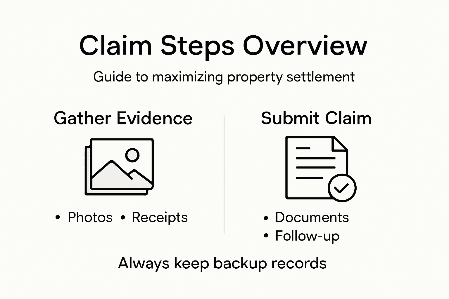 Infographic showing claim process steps