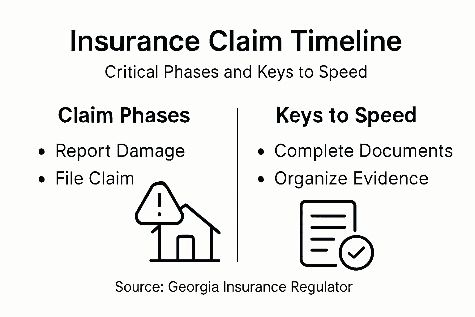 Infographic showing timeline and claim process keys