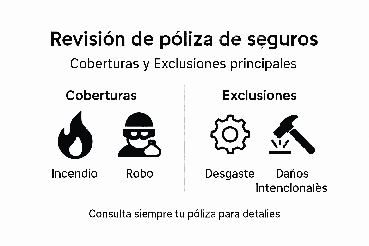 Infografía: lo que sí cubre y lo que no cubre tu seguro