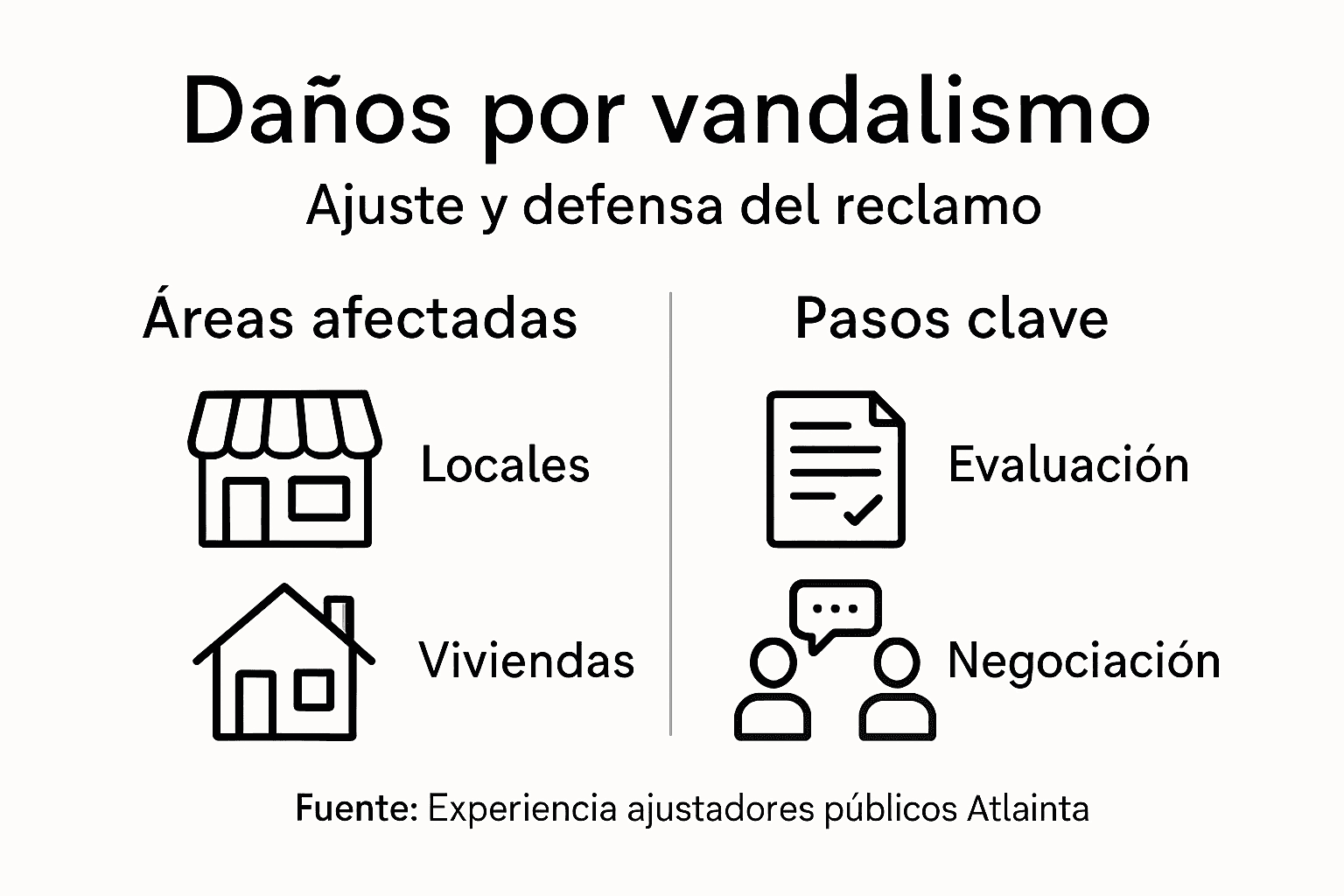 Infografía: pasos para gestionar reclamaciones por daños causados por vandalismo