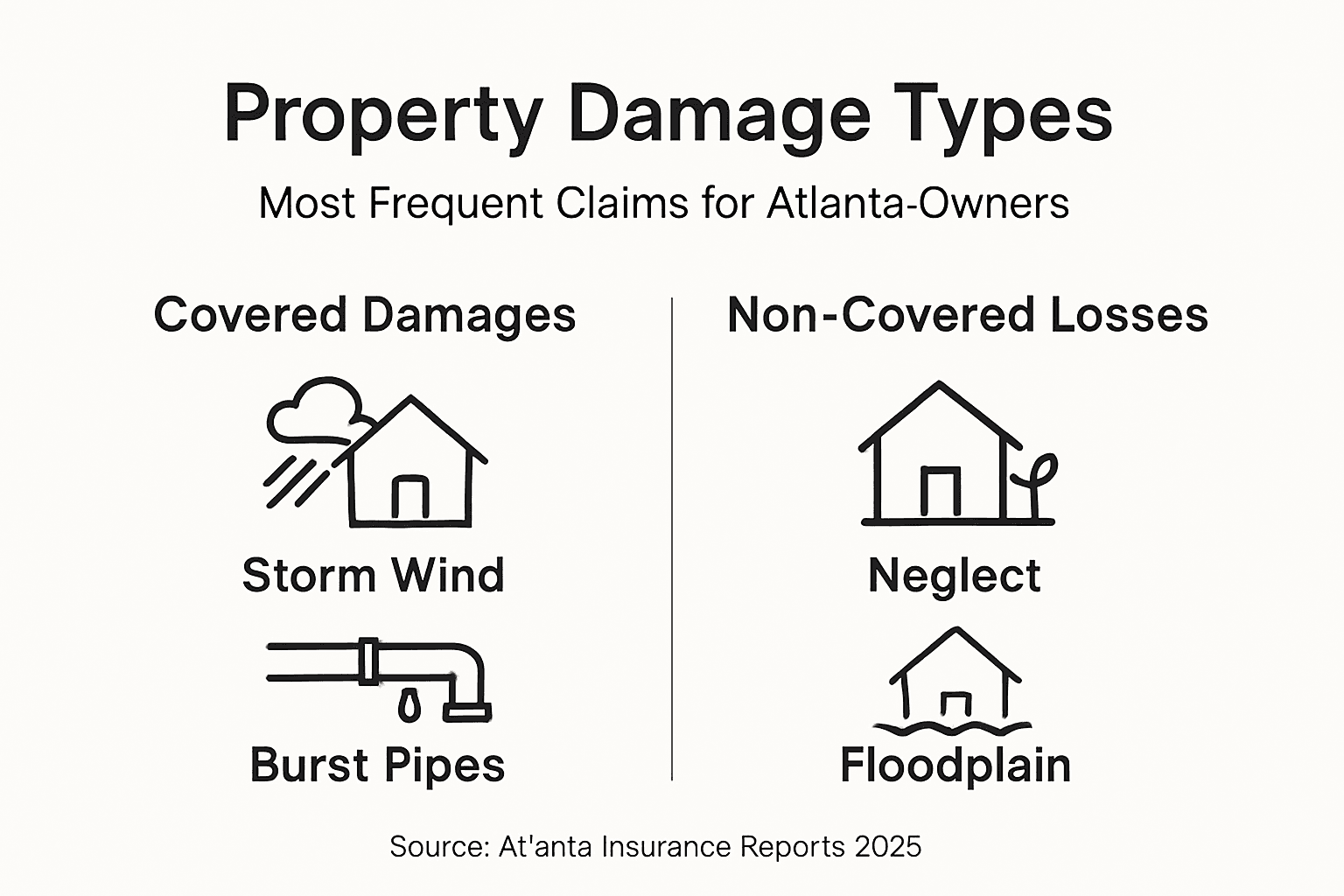 Infographic with common property damage types