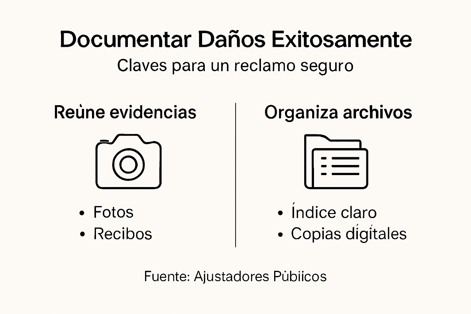 Guía visual para documentar daños de manera eficaz y facilitar tu reclamación al seguro