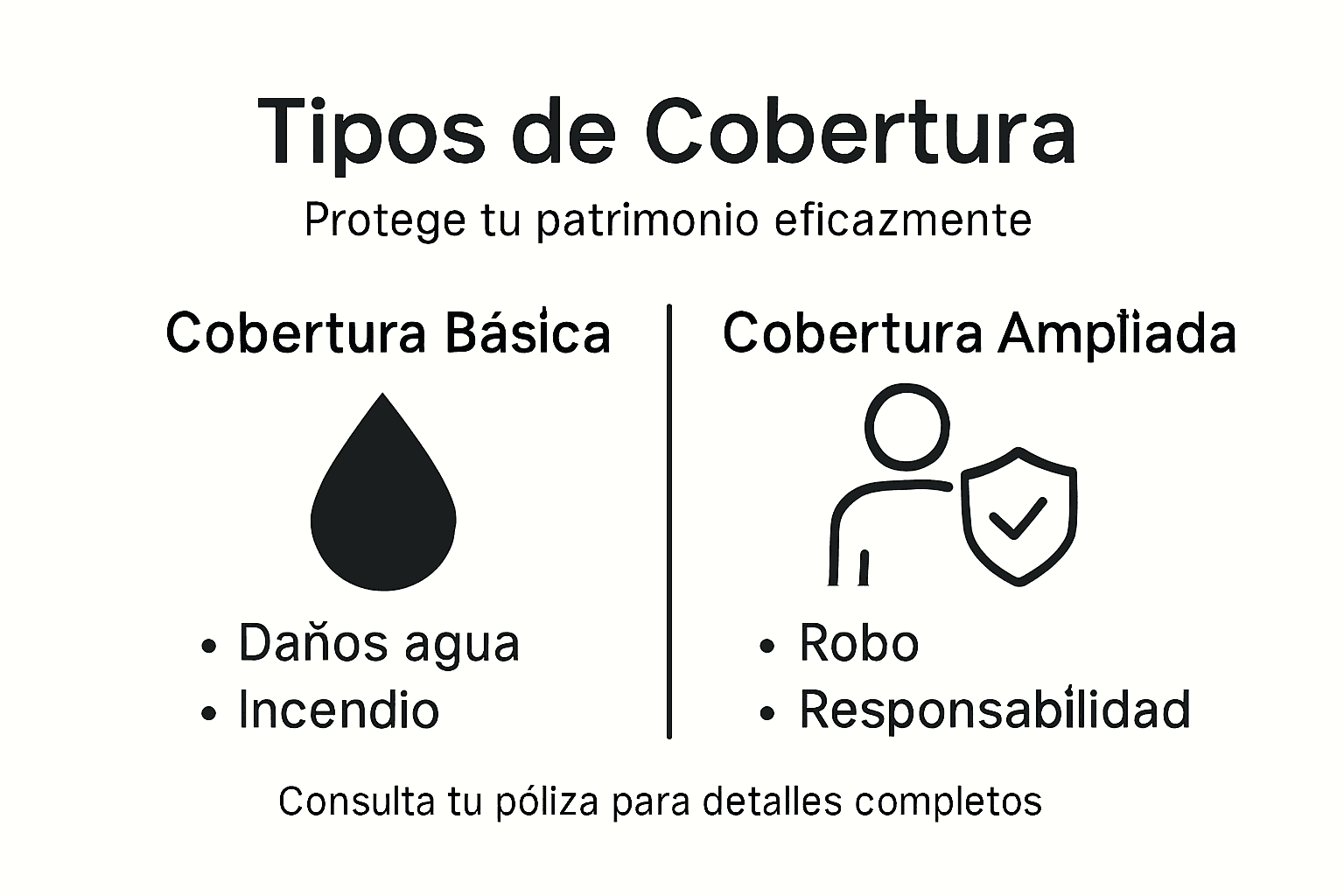Infografía sobre las coberturas del seguro y sus límites