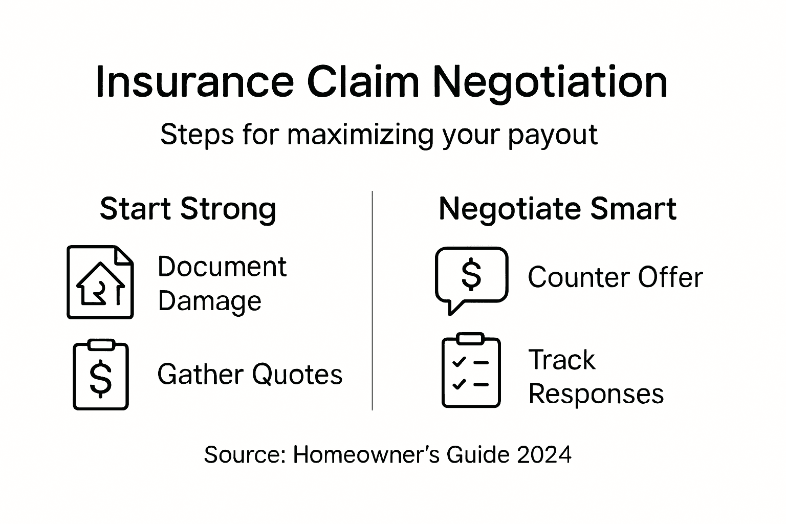 Infographic showing insurance claim negotiation process