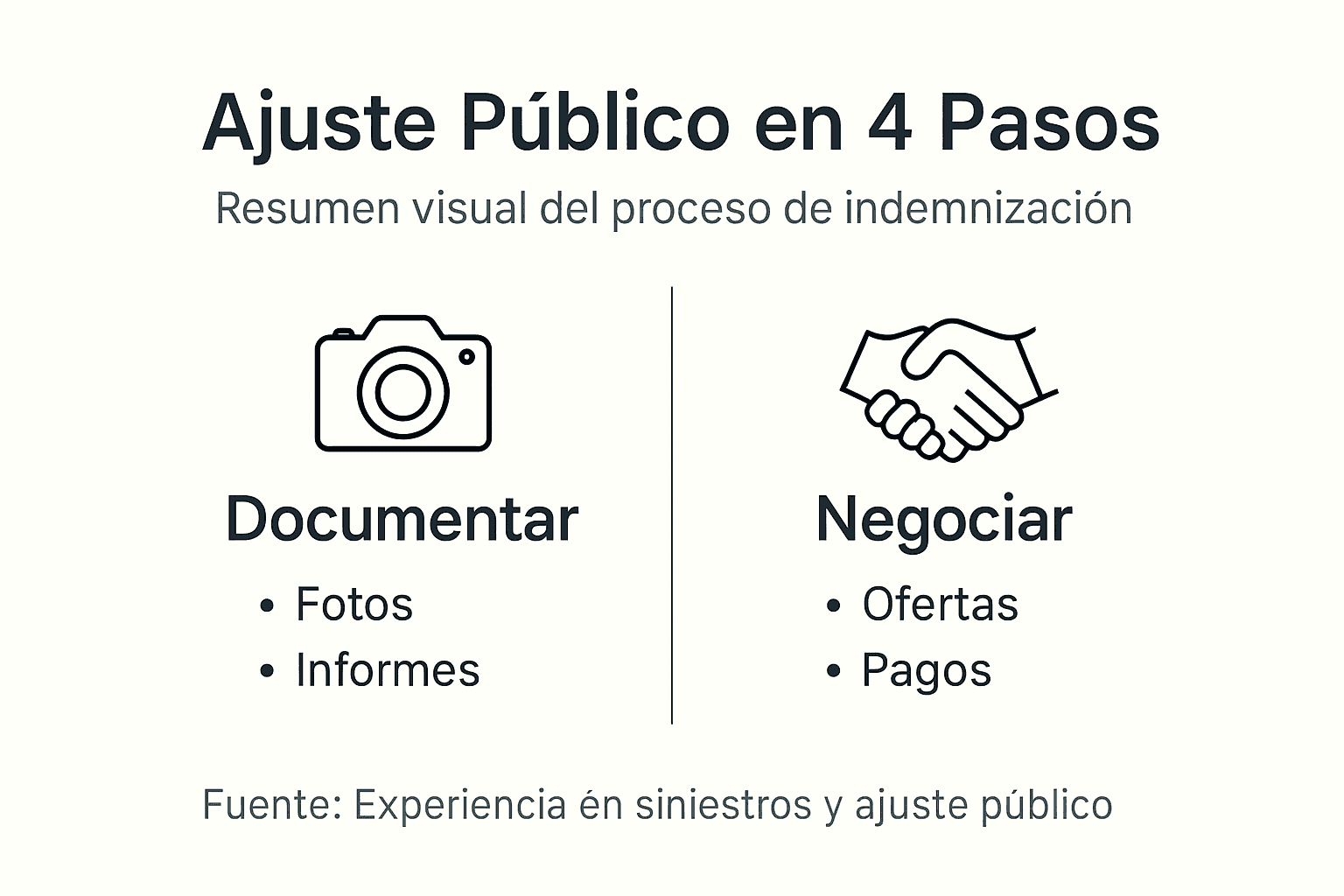 Infografía con los pasos esenciales para llevar a cabo un ajuste en el sector público