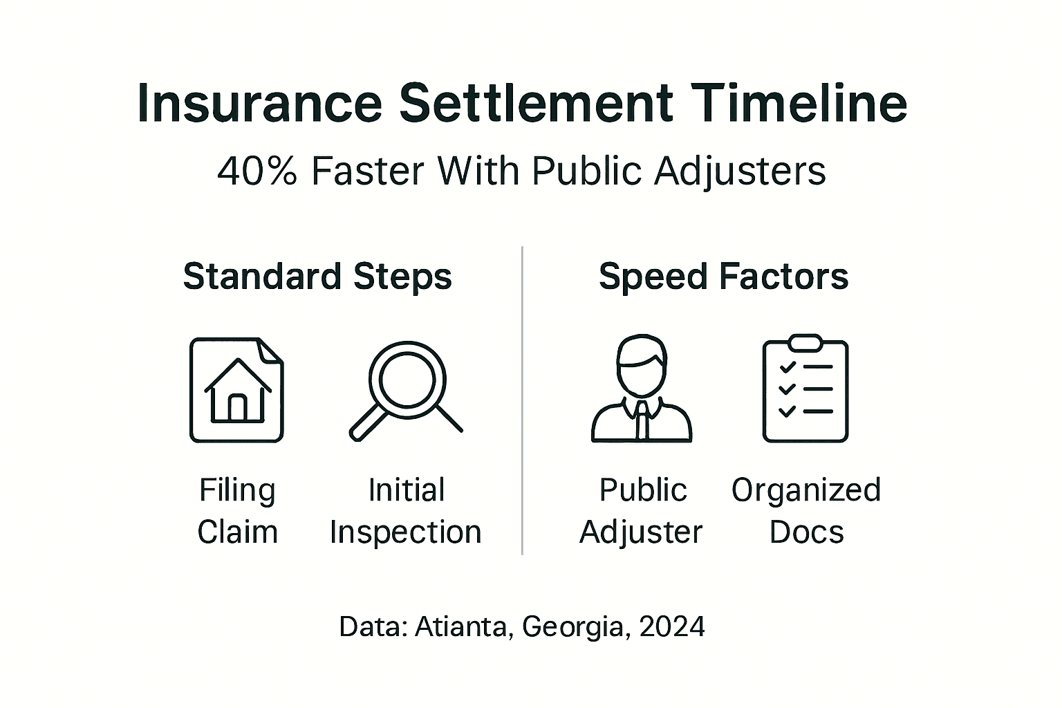 Infographic on insurance settlement timeline and speed factors