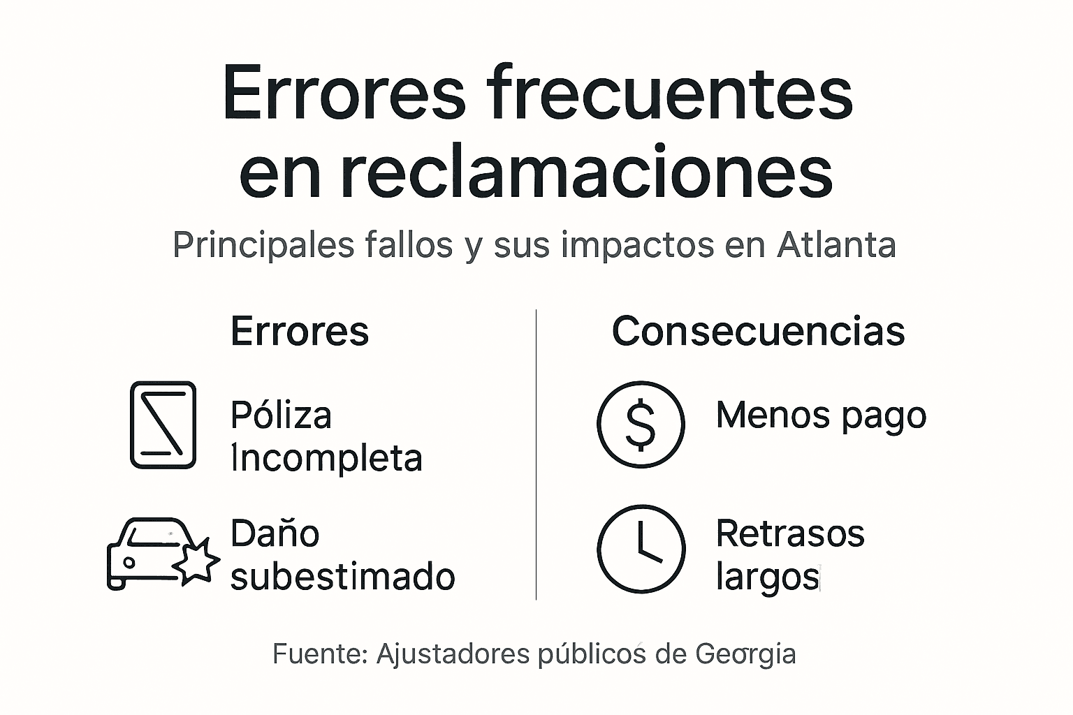Infografía: Los errores más frecuentes al hacer una reclamación de seguro