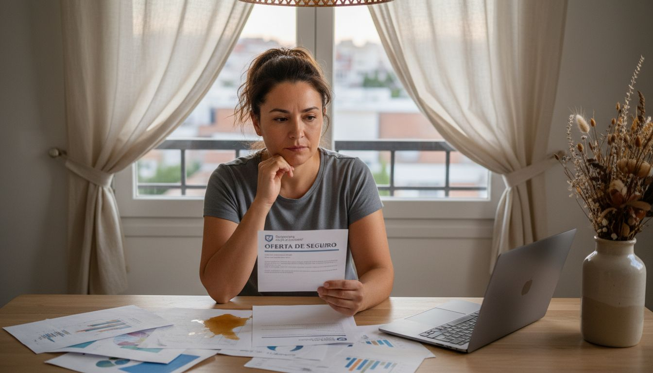 Una mujer analiza las propuestas de seguros desde la comodidad de su hogar.