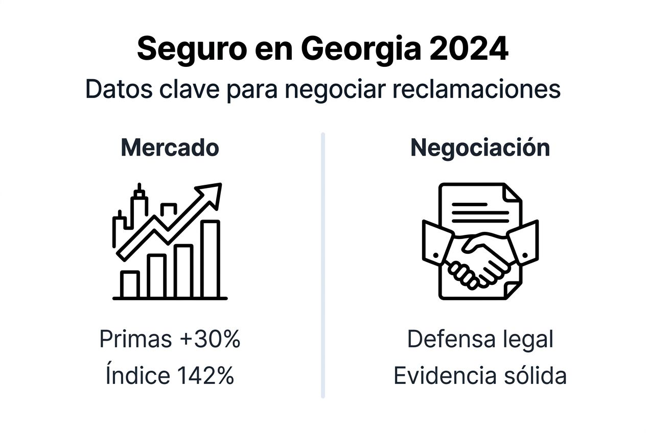 Resumen visual con información clave sobre el mercado de seguros en Georgia