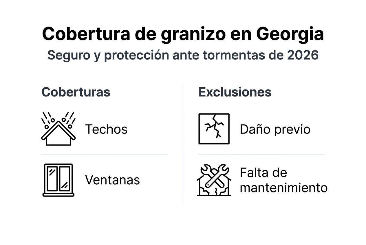 Infografía sobre protección frente al granizo y situaciones no cubiertas