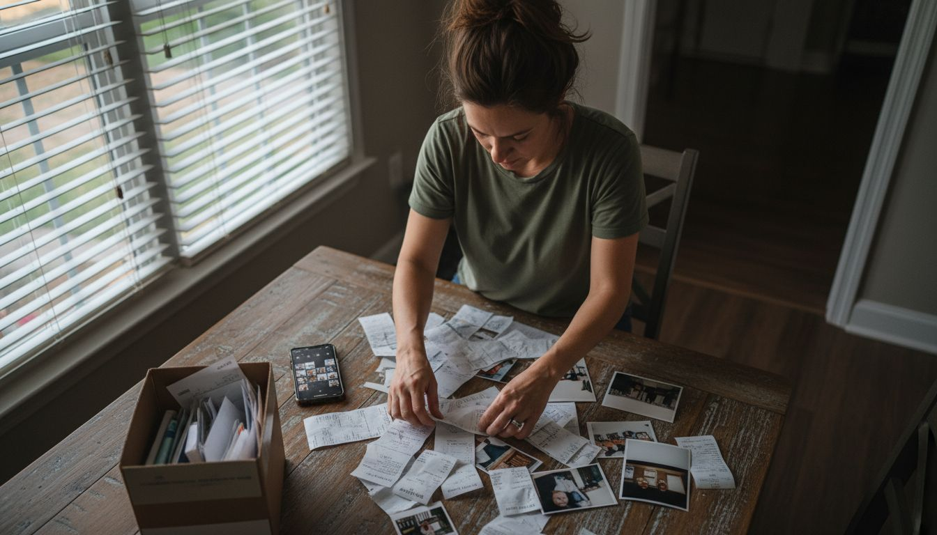 Listado de cosas de casa con fotos y facturas todas mezcladas