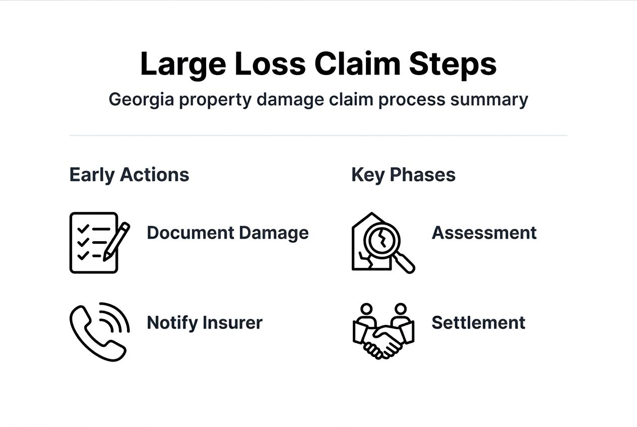 Infographic outlining Georgia large loss claim process