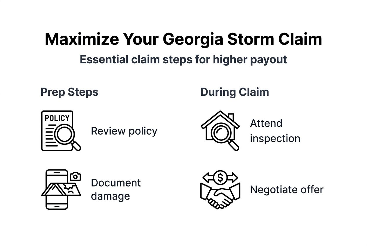 Infographic of Georgia storm claim payout steps