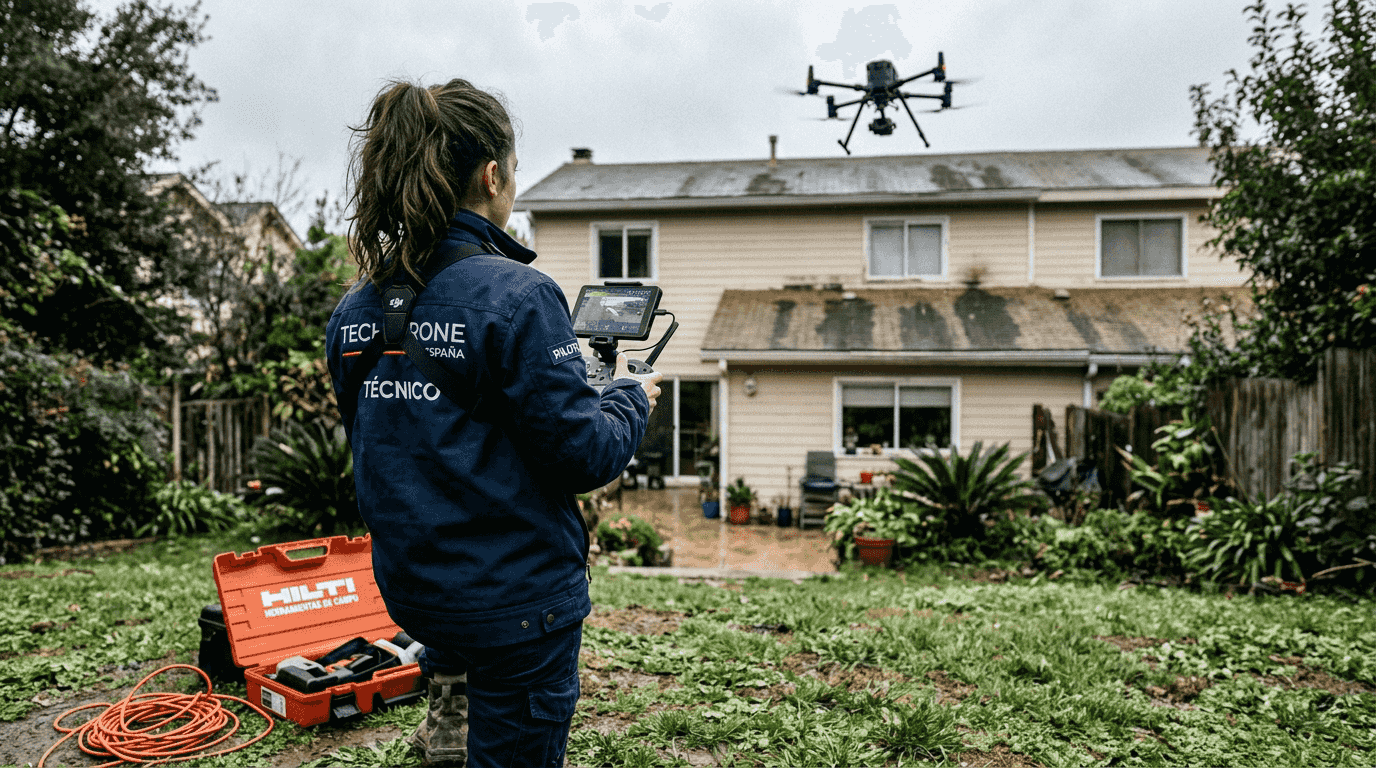 Inspección de daños mediante el uso de drones