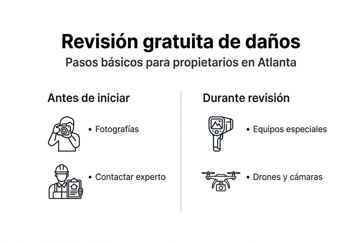 Infografía: pasos esenciales para solicitar una revisión gratuita de daños