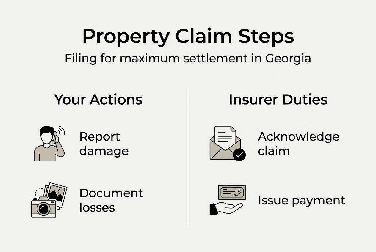 Infographic Georgia property claim step overview