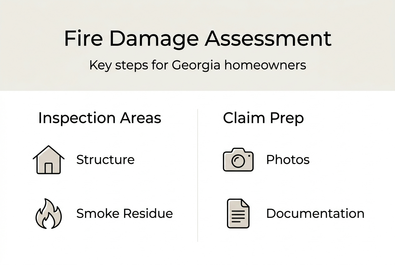 Infographic of fire damage assessment steps
