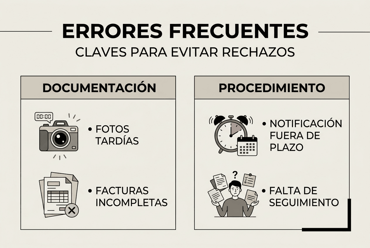 Infografía: los fallos más habituales al reclamar tu seguro