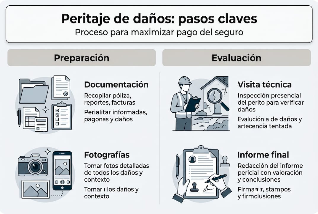 Infografía: pasos clave en la evaluación de daños