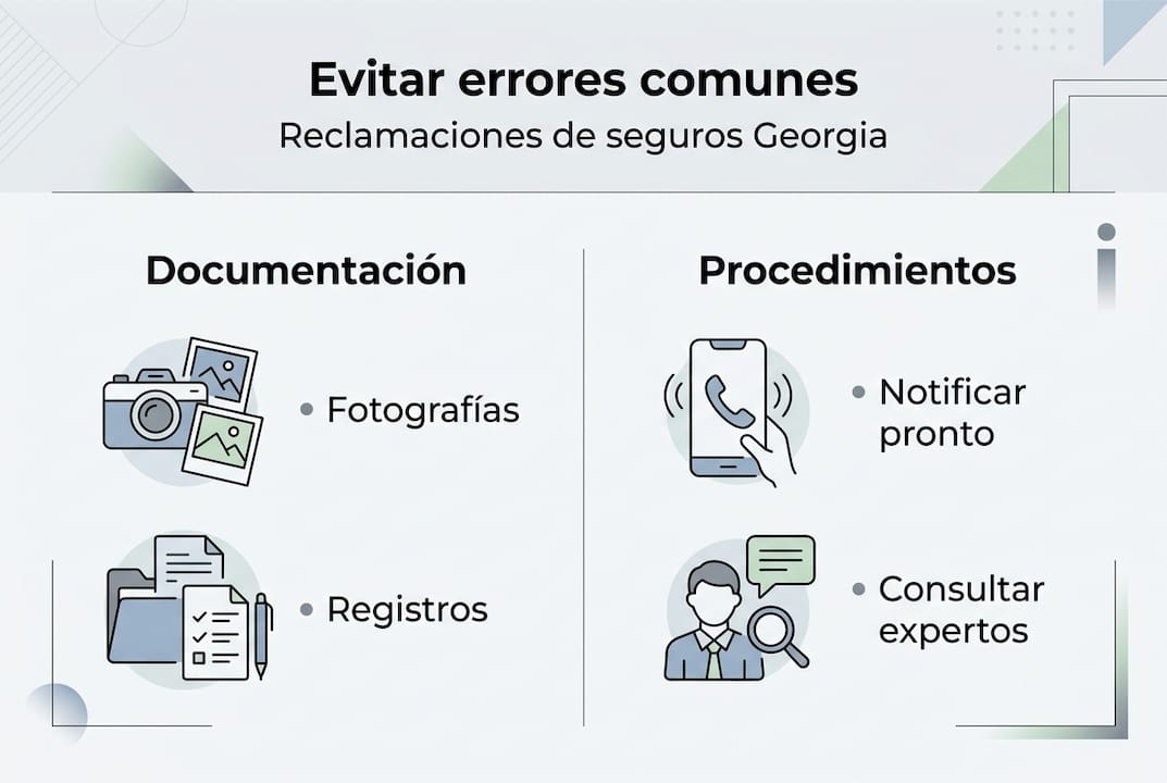 Guía visual sobre los errores más comunes al presentar reclamaciones de seguro