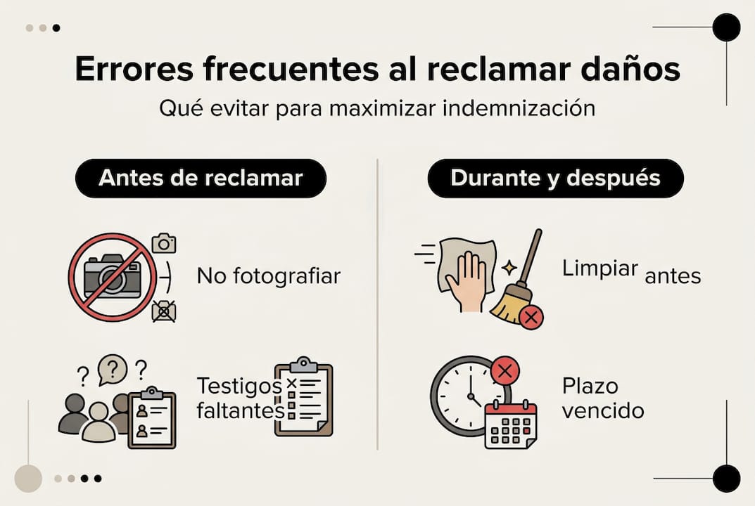 Infografía: los errores más frecuentes al presentar reclamaciones por daños