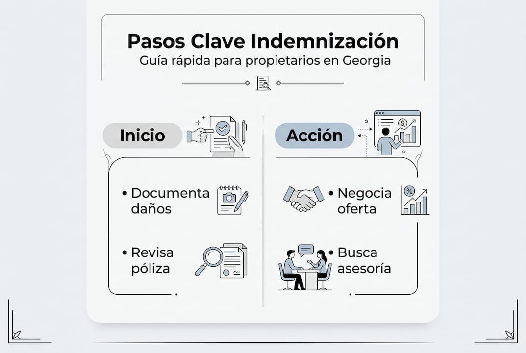 Infografía: pasos esenciales para conseguir una indemnización justa