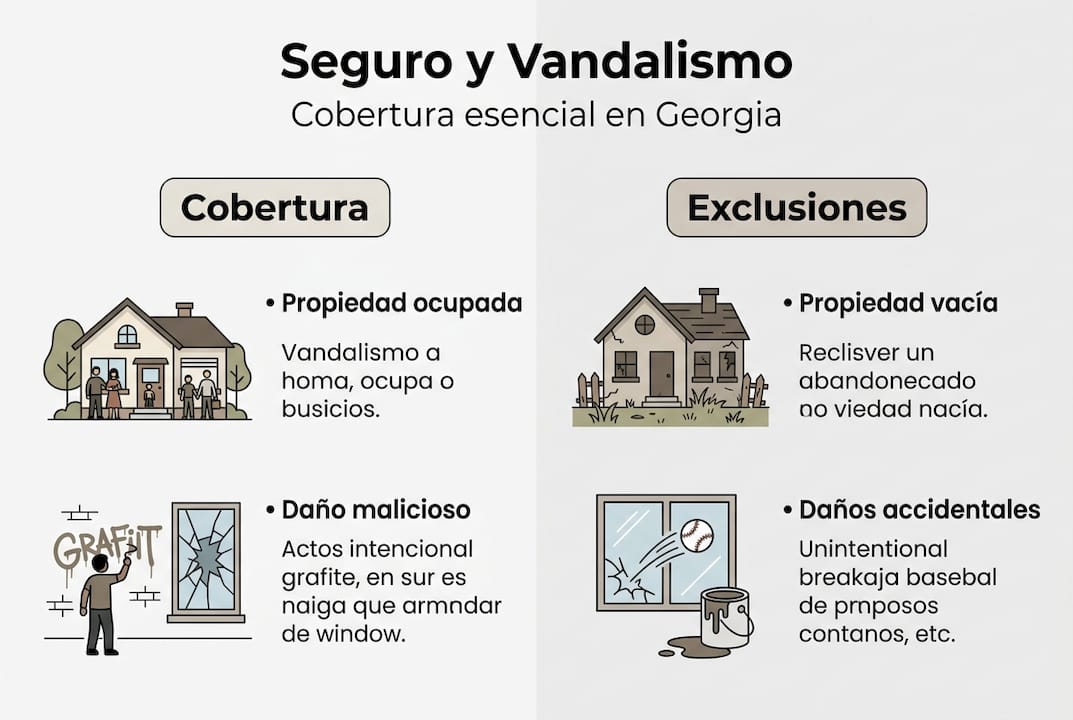Infografía: Qué cubre y qué no cubre el seguro contra vandalismo en Georgia