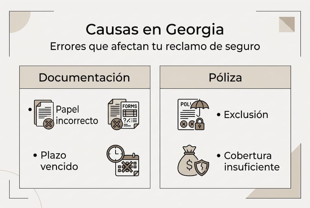 Infografía: principales motivos por los que pueden rechazar tu seguro en Georgia
