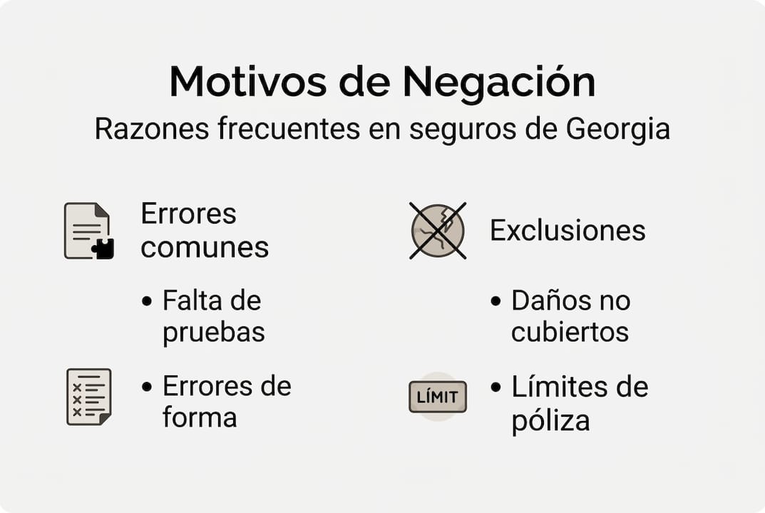 Infografía: Principales razones por las que pueden rechazar tu seguro en Georgia