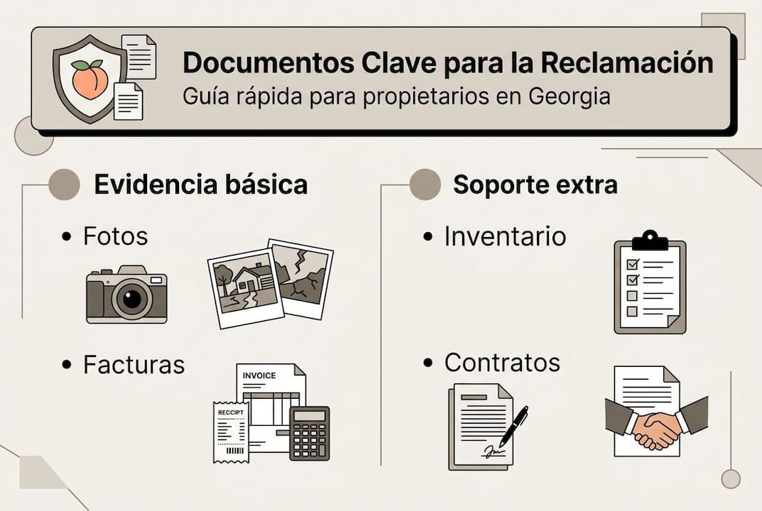 Guía visual con los documentos imprescindibles para presentar una reclamación