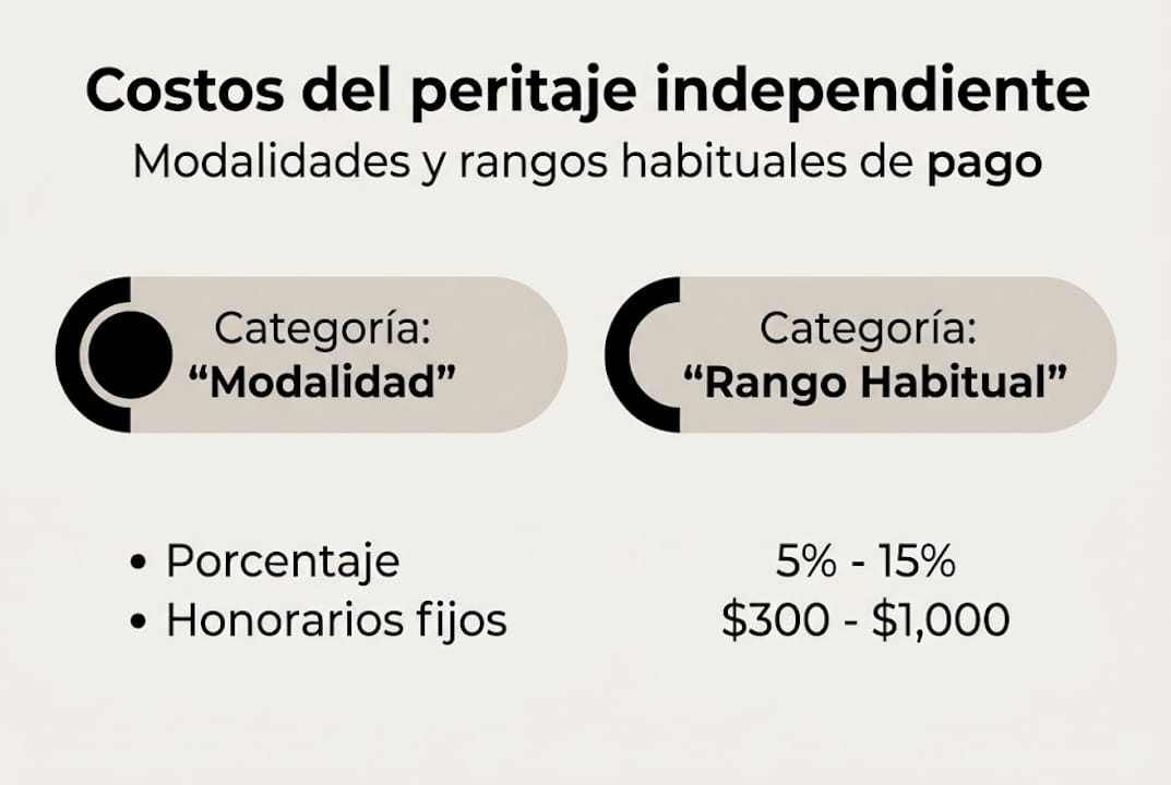 Infografía: tipos de peritaje y sus costos