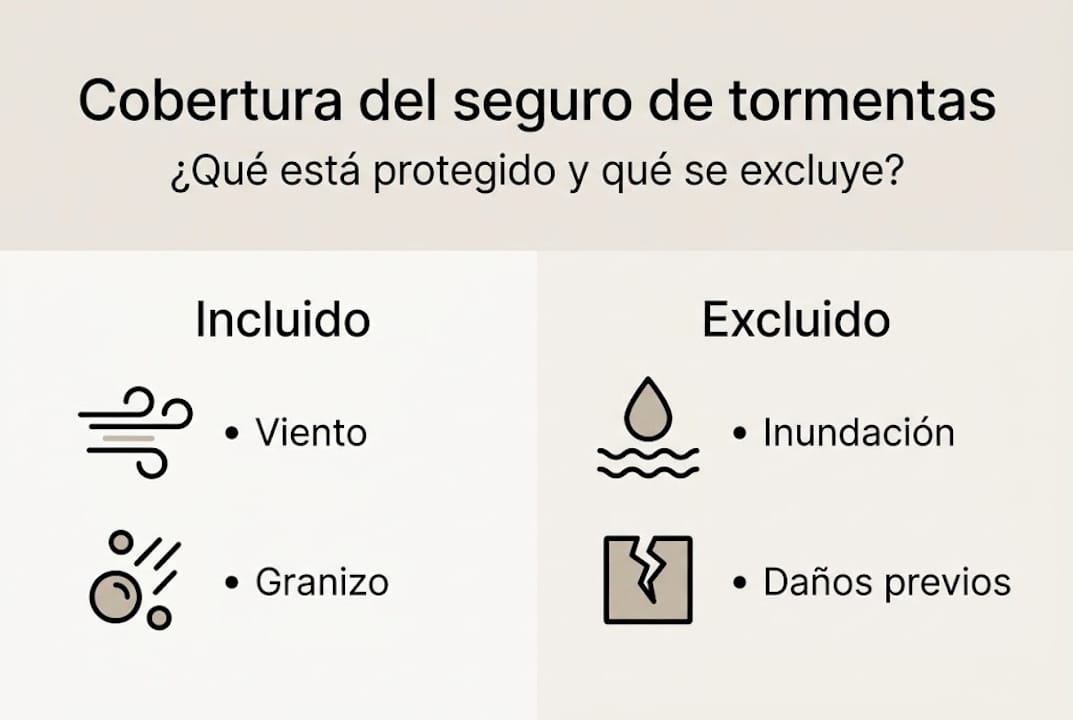 Infografía: ¿Qué cubre y qué no cubre tu seguro frente a tormentas?