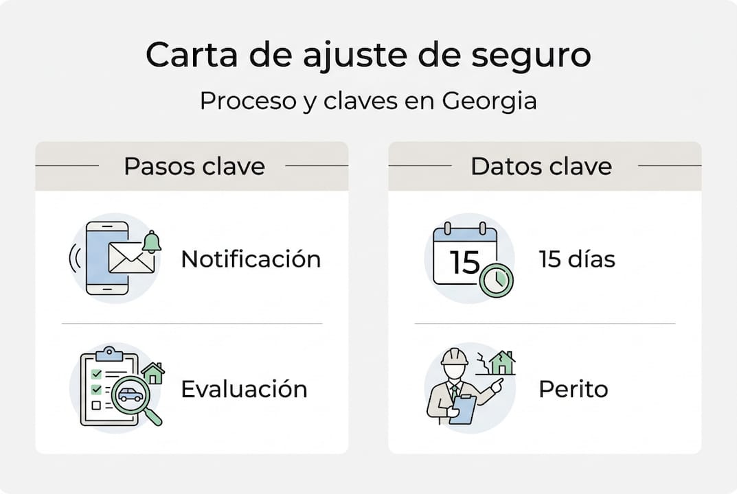 Descubre en esta infografía cómo es el proceso para solicitar una carta de ajuste de seguro.